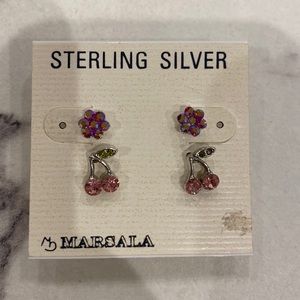 Flower and Cherry Earrings